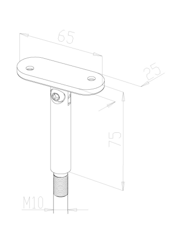 Adjustabl Stems & Saddles - Model 0205 - Flat CAD Drawing
